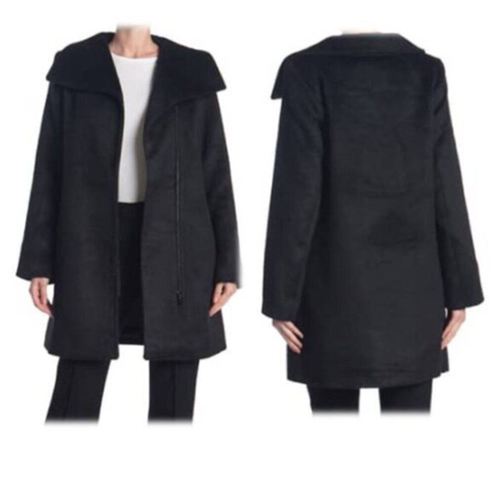 Halogen Asymmetrical‎ Front Zip Moto Style Coat Soft Wool Blend Jacket